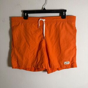 Bather Mens Recycled Nylon Swim Trunks Orange Drawstring Mesh Lined Small